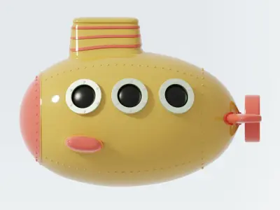 Cartoon Style Submarine 3D model