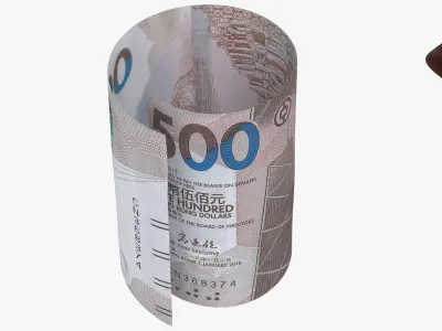 HongKong 500 Dollars Wallet Money Purse 3D model