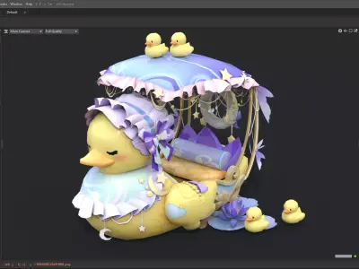 Duck kayak Low-poly 3D model