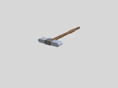 low poly war hammer Low-poly 3D model
