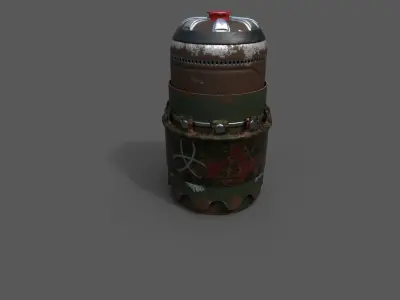 Grenade old rusty canister Free low-poly 3D model