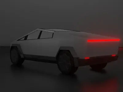 Low Poly Cybertruck Free low-poly 3D model
