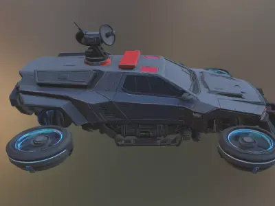 Sci-Fi Futuristic Police Hover Interceptor Vehicle 3D model