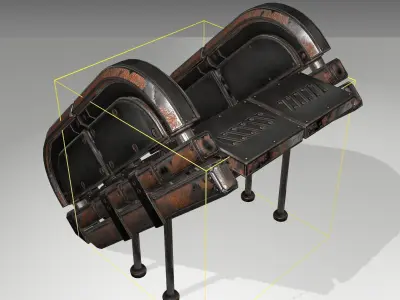 Futuristic Stairs - 32 - Rusty Textures Low-poly 3D model