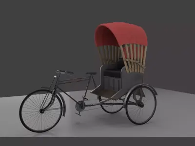 Riksa  indian TukTuk Low-poly 3D model