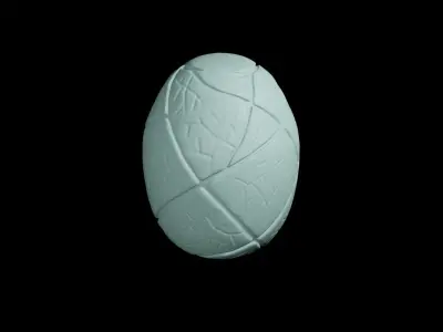 MonsterEgg teal colored ceramic bead 3D model