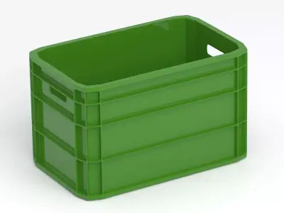 Portable Plastic Crate Green 3D model