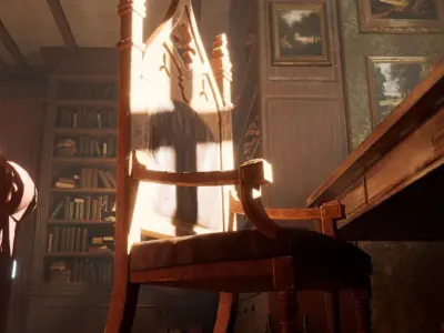 Old desk chair Low-poly 3D model