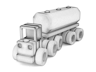 Wooden toy truck 20 3D model