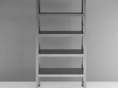 Warehouse shelf galvanized steel 3D model