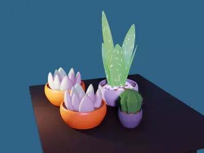 cactus plants 3D model