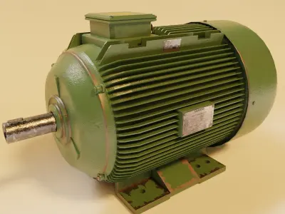 Electric Motor 3D model-Lowpoly Low-poly 3D model