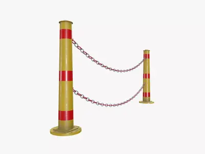 Chain Barricade Low-poly 3D model