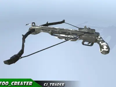 Sci-Fi Crossbow Low-poly 3D model Low-poly 3D model