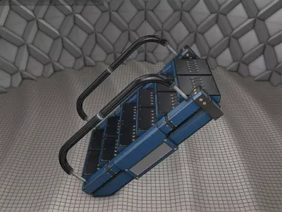 Sci-Fi Stairs - 6 - Blue Version  Low-poly 3D model
