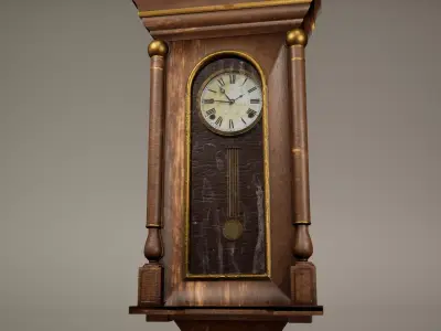 Wall Clock Low poly Game Ready  Low-poly 3D model