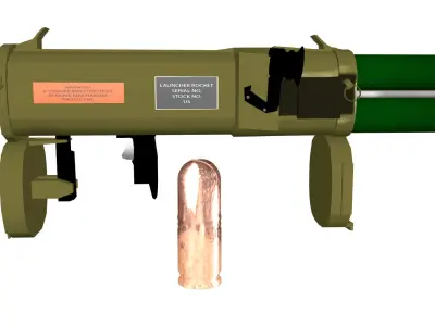 3D Rocket Launcher RIgged Low-poly 3D model
