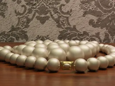 Pearl Necklace Low-poly 3D model