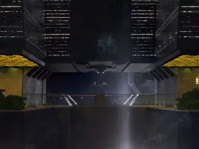 Brutalist Scifi Building 06  3D model