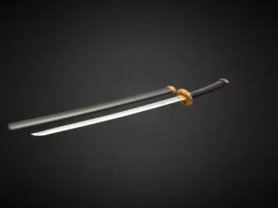 Katana 3d Model Cheap LOWPOLY Low-poly 3D model
