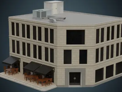 Building 18 Low-poly 3D model