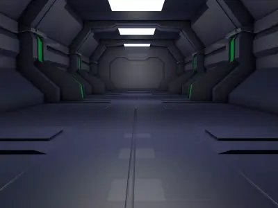 sci fi corridor  3D model 69