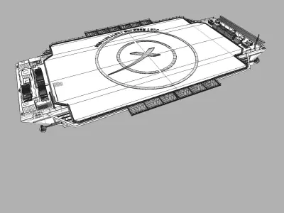 SpaceX Drone Barge Low-poly 3D model