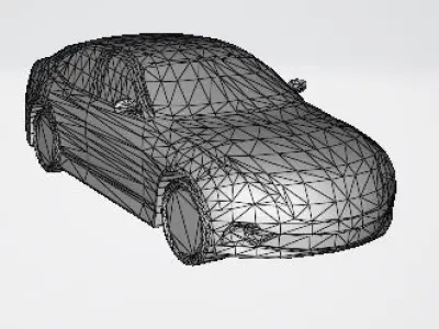 3D Sedan car Free low-poly 3D model