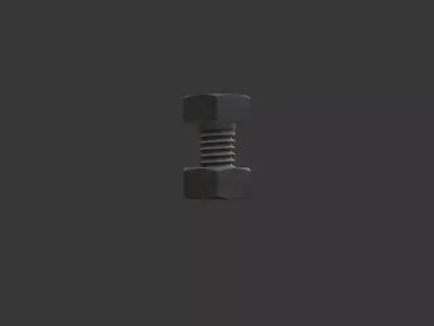 M4 Hex Bolts and Nuts with Rusty Iron Texture 3D model