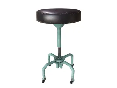Old Leather Stool Free low-poly 3D model