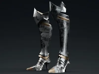  Female Knight Foot And Ankle LowPoly Low-poly 3D model