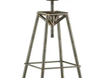 Charlie Industrial Metal Design Stool 3D model