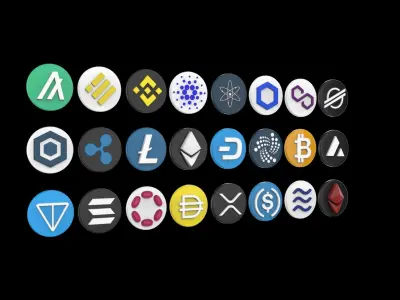 Cryptocurrency Logo 3D model