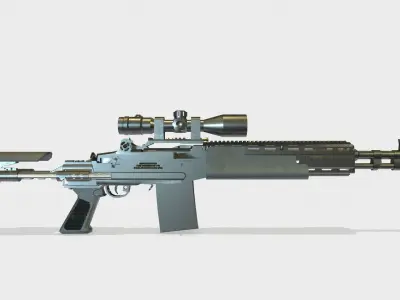 M14 EBR Low-poly 3D model