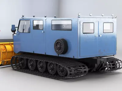 Thiokol Spryte Snowcat and Snowplow 3D model