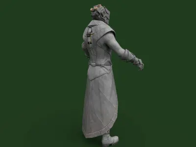 Part 1 - Sci-fi Hunter Low-poly 3D model