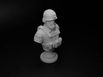 Recon Soldier Bust Chess 3D print model purchase