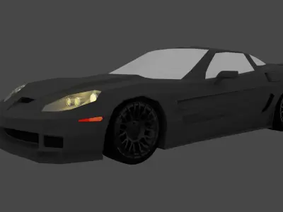 LOWPOLY CHEVROLET CORVETTE ZR1  Low-poly 3D model