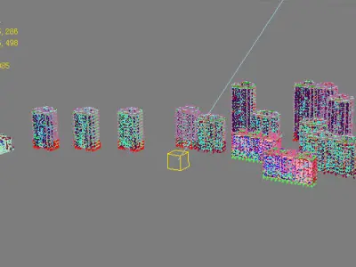 Architecture group of buildings 3D model