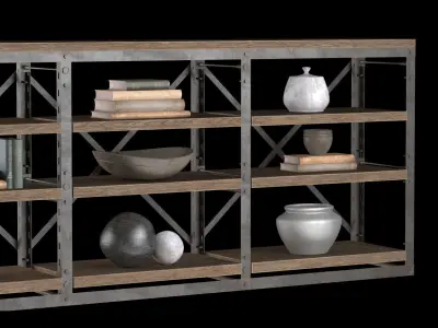 Console French Libary Triple 3D model