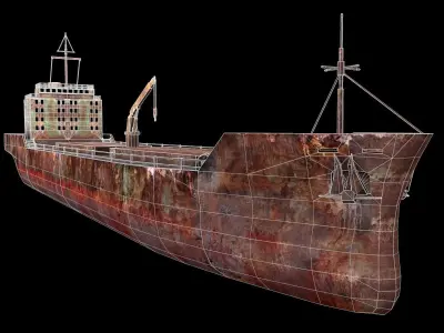 Marine cargo ship Low-poly 3D model