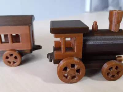 Vintage toy style Train 3D print model