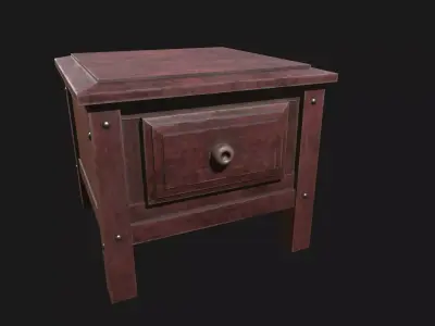 Antique wooden table Low-poly 3D model