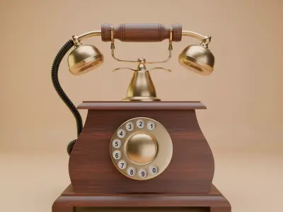 Antique phone  3D model