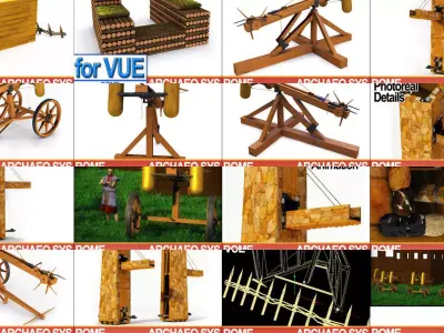 Ancient Rome Siege Machines Collection 3D Model Pack