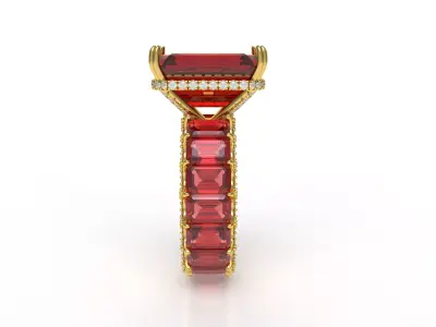 Midnight Majesty Sapphire Ring 3D print model