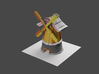 Wind Mill Japan Low-poly 3D model