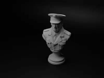 Marine Soldier Bust Chess 3D print model get