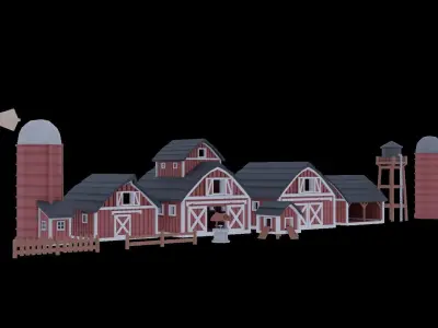  FARM BUILDINGS PACK 4K Low-poly 3D model