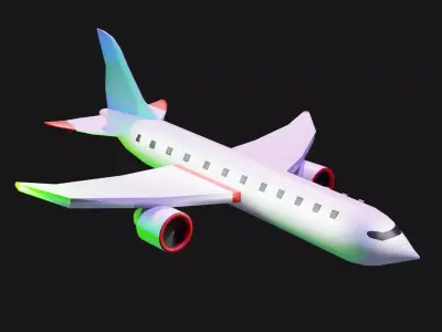 Free lowpoly plane Free low-poly 3D model